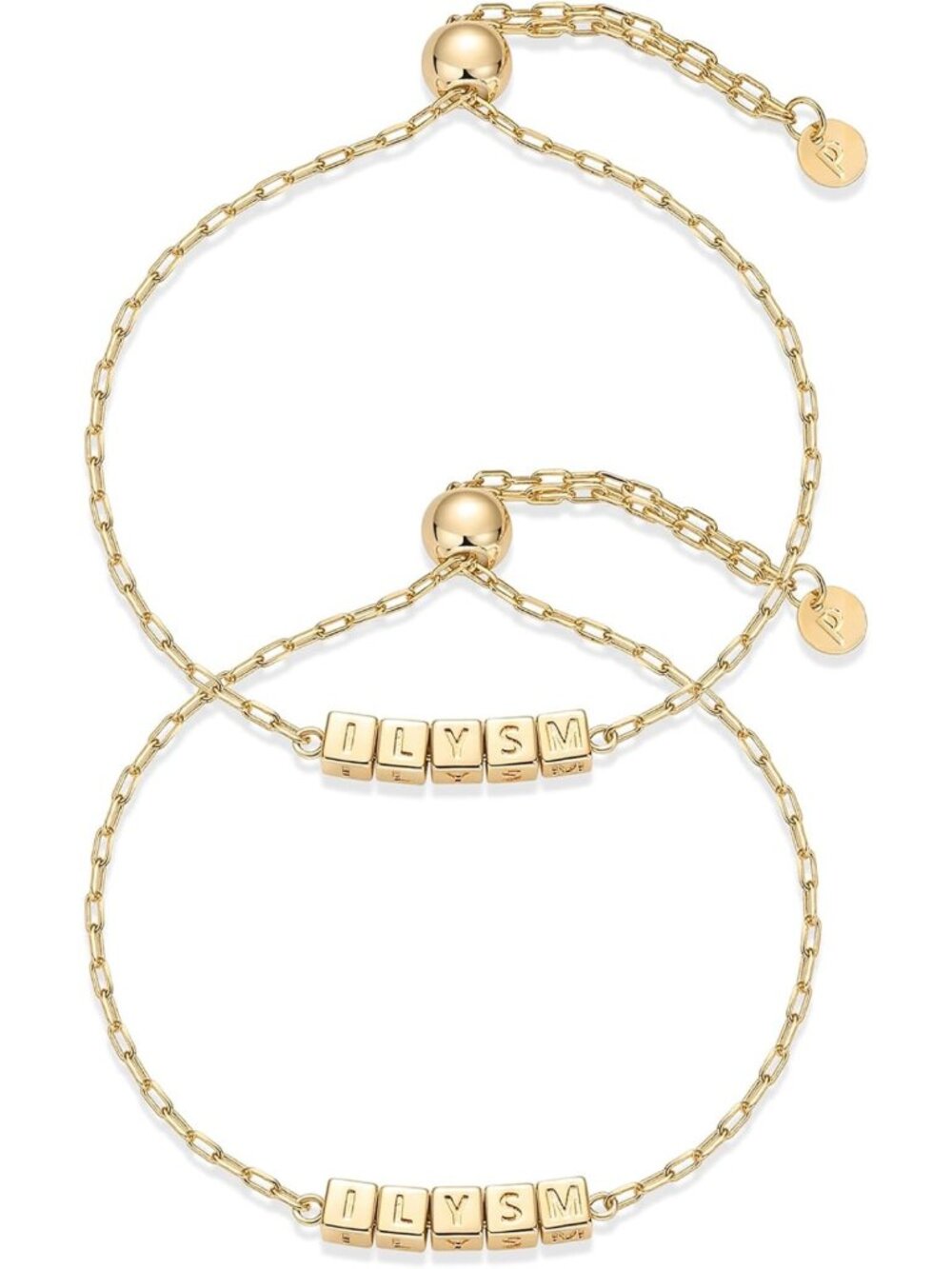 14K Gold Plated Adjustable Friendship Bracelets Set for Women | BFF Matching